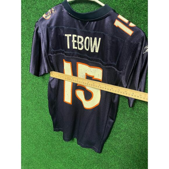 Youth Y2K Denver Broncos Tim Tebow Blue & White Jersey Sz Medium Unisex - Picture 3 of 9